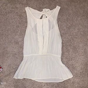 Anthropologie cream peplum tank top